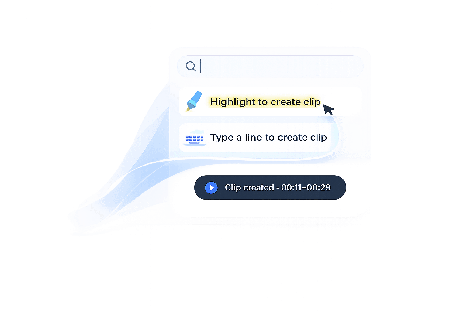 Highlight testimony to create a clip